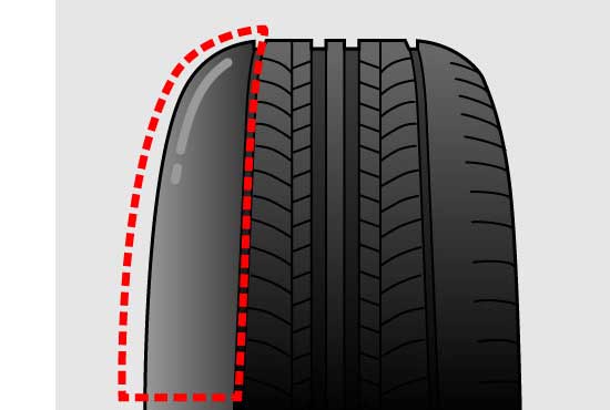 タイヤの片側だけ早く摩耗する