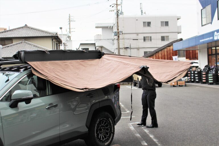 サイドオーニング 2M×2.5M アルミ  RAV4 プラド デリカ ラングラー