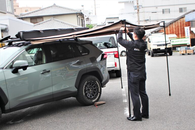 サイドオーニング 2M×2.5M アルミ  RAV4 プラド デリカ ラングラー