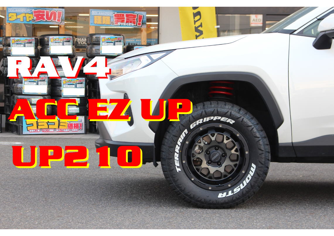 トヨタ RAV4] ACC イージーアップ x タナベUP210 x モンスタタイヤで 