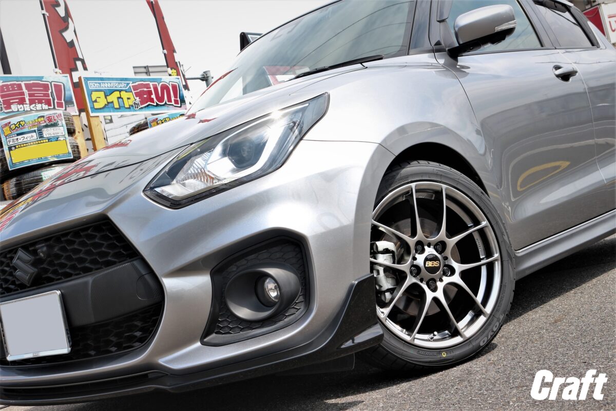 ZC33S　スイスポ　スイフトスポーツ　BBS　RF　RSR　Ti2000　ローダウン　ツライチ　軽量　鍛造ホイール