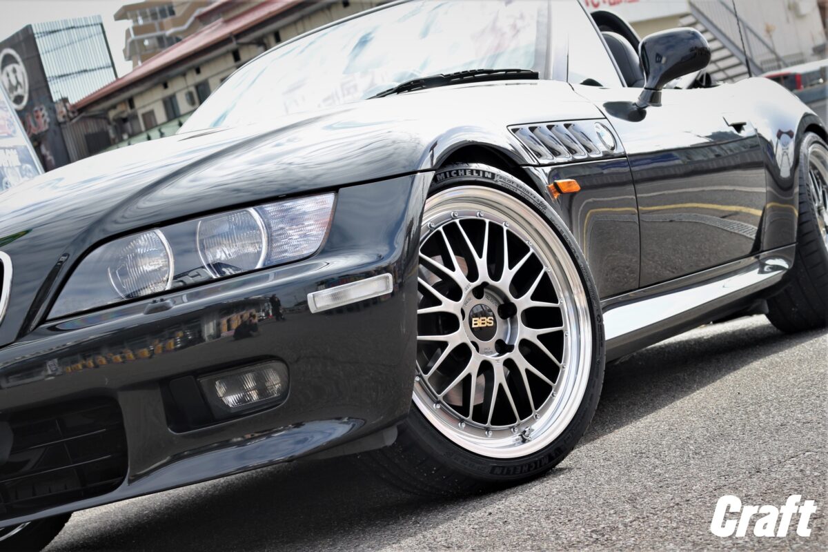 E36　BMW　Z3　社外ホイール　BBS　LM　ダイヤモンドブラック　19インチ　ツライチ　ミシュラン　ローダウン必須　ビルシュタイン