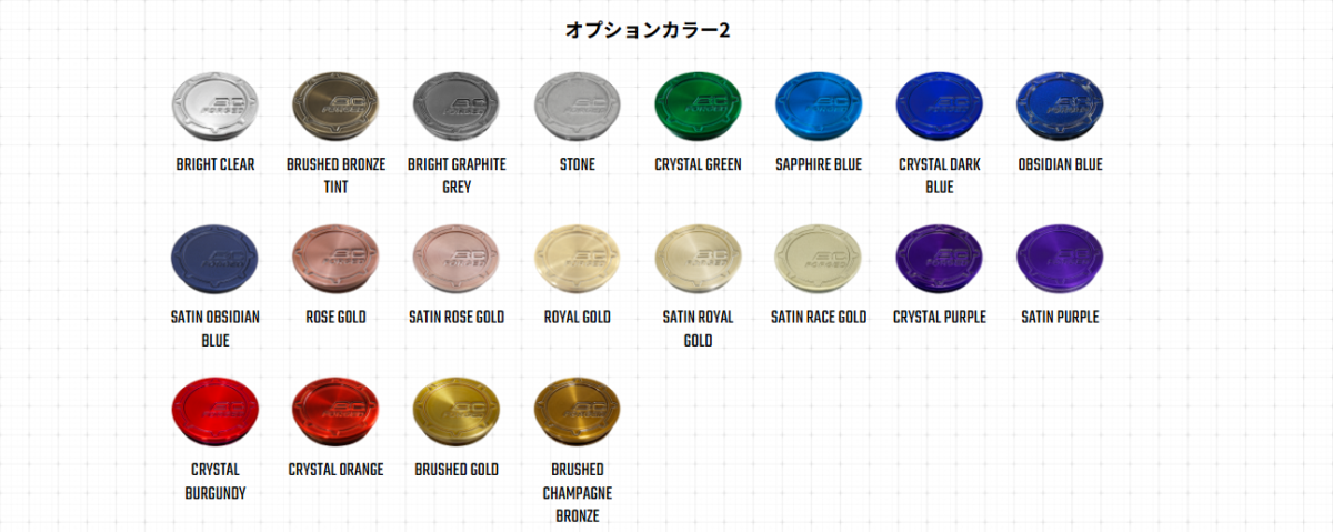 BCフォージドのカラー設定②
